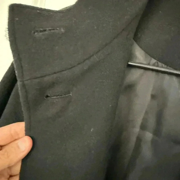 Ralph Lauren Charcoal Black  Wool Blend Coat with Stand Up Collar Size Small - Picture 9 of 10